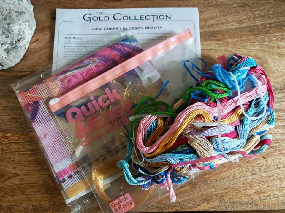 Dimensions Gold Collection 1499 CHERRY BLOSSOM BEAUTY Cross Stitch Kit *PLZ READ - Image 2 of 2