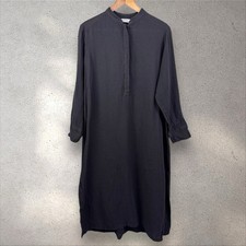 Mikoh Gauze Crinkle 100% Cotton Black Maxi Tunic Dress Cover-up Size Large (3)