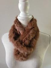 Rabbit Fur Scarf Collar Valerie Stevens Neck Warmer Fall Winter Genuine Fur