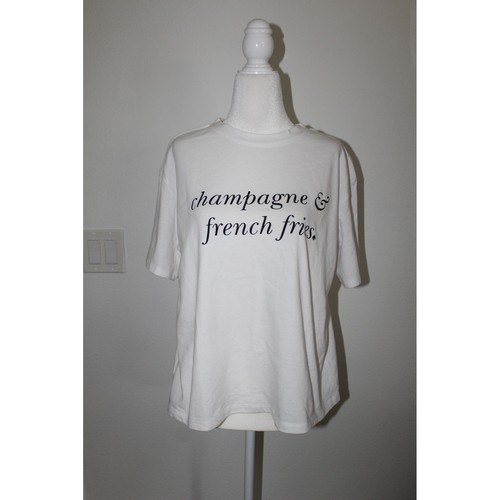 Kate Spade New York x Target White Champagne & French Fries Graphic T-Shirt M