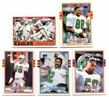 Lot Of (5) 1989 Topps Football Cards - Philadelphia Eagles