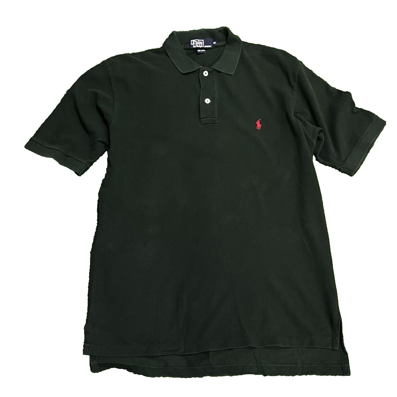 POLO by RALPH LAUREN Vintage Polo Green with RED HORSE Single Stitch Medium