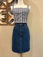 Vintage Ralph Lauren Country 90s Dark Blue Denim High-Rise Jean Skirt XS / 4