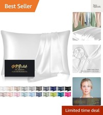 Silk Pillowcase for Hair and Skin, Mulberry Silk Pillow Cases Standard Size, ...