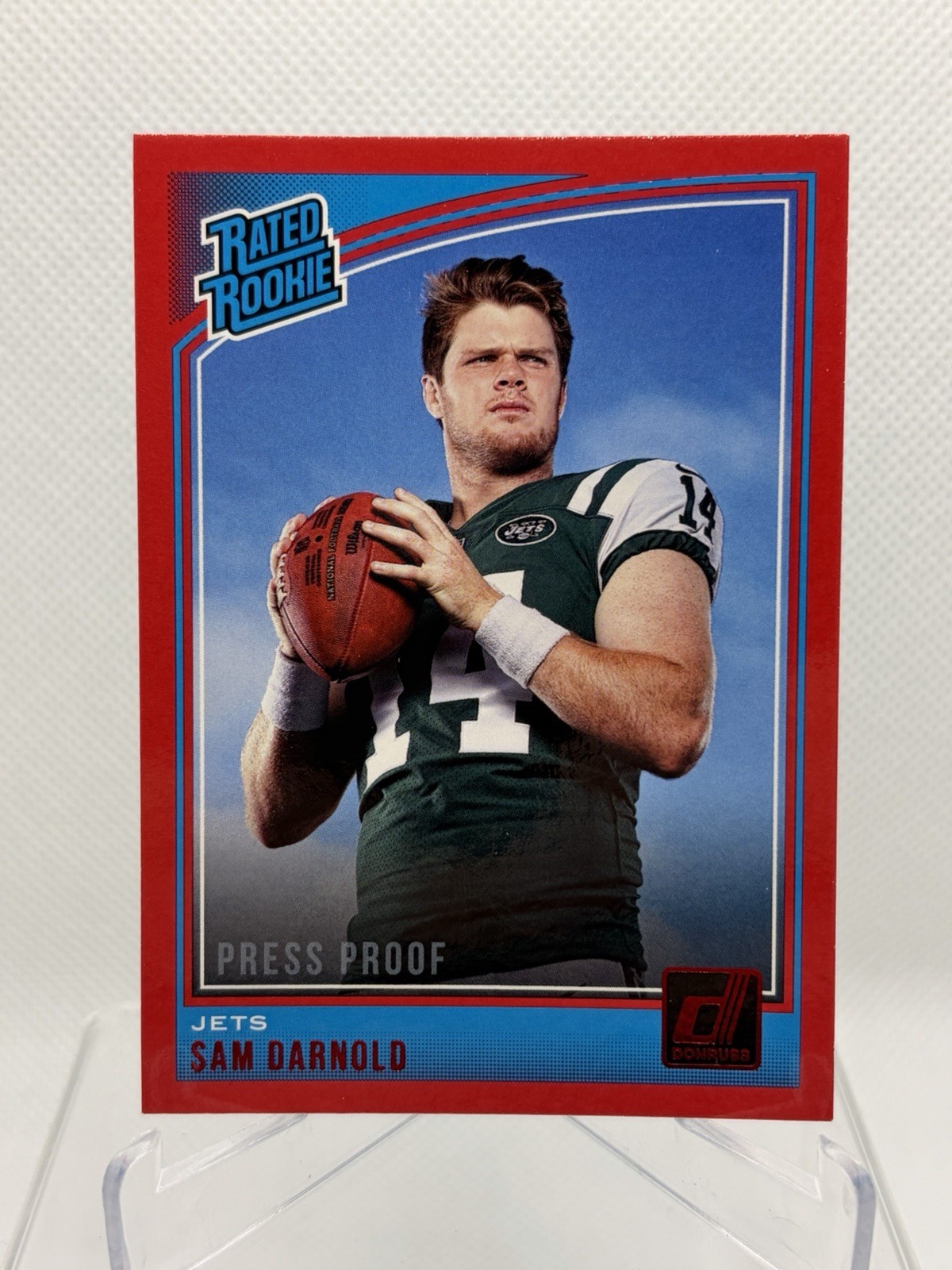 2018 Panini Donruss Rated Rookie Press Proof Red Sam Darnold #301 Rookie RC