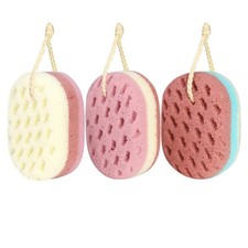 KECUCO 3 Pcs Bath Sponge for Women, Men, Adults, Kids. Sponge Loofah Body Scrubb
