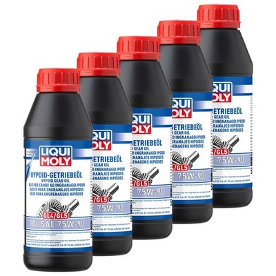 Getriebeöl Getriebe LIQUI MOLY Hypoid (GL4/5) Gear TDL SAE 75W-90 5 X 500 ml