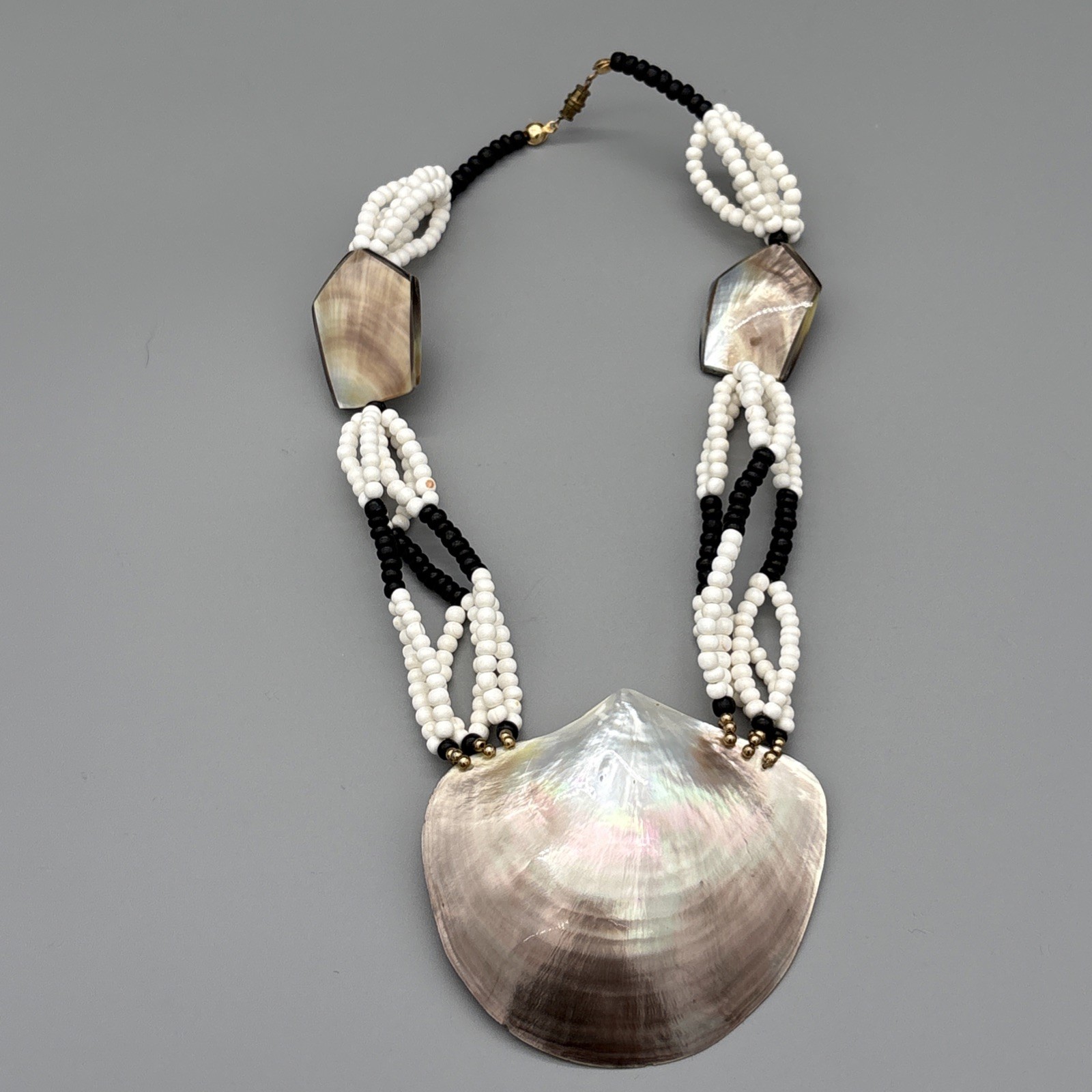 Abalone Shell Gemstone Handmade Big Statement Nec… - image 4