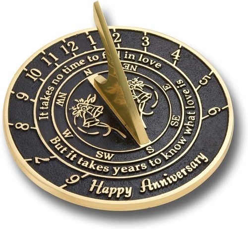 Anniversary Black Sundial Clock Gift for Wedding Anniversary Year - Picture 1 of 6
