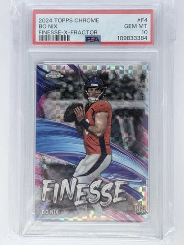 2024 TOPPS CHROME FINESSE X-FRACTOR #F4 BO NIX ROOKIE RC PSA 10