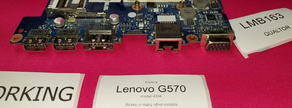 LMB163 - Lenovo G570 Intel Laptop Motherboard LA-675AP 11013647 - Image 3 of 4