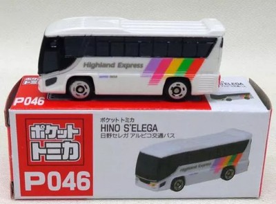 Hino S'elega Alpico Kotsu Bus weiß Diecast Pocket Tomica Vol.10 P046