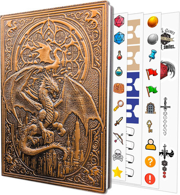 Dnd Journal | D&D Notebook with 3D Dragon Embossed Hardcover | Dnd Character Jou