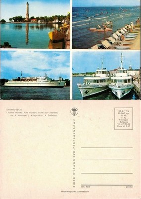 Świnoujście MB: ships, lighthouse and beach 1965