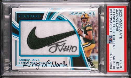 2023 Immaculate Jordan Love 1/1 Nike Swoosh Patch Auto PSA 5/10 Packers SSP🔥