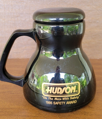 Vintage Hudson Farms Advertisement Safety Coffee Cup Insulated With Lid