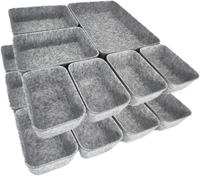 Schubladen Organizer Filz 14Er Set Hellgrau Waschbar Schminktisch Kommode