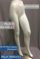 TWO Female Display Mannequins. White #5000FHW & Base. POLLY PRODUCTS MADE IN USA
