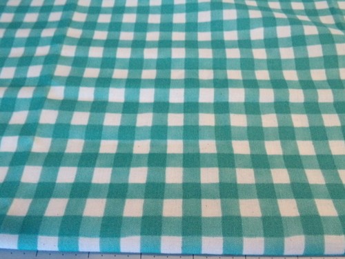 1 YD X44" VINTAGE TEAL GREEN CHECKS /MODA DEB STRAIN NEW COTTON #8756 - Picture 3 of 4