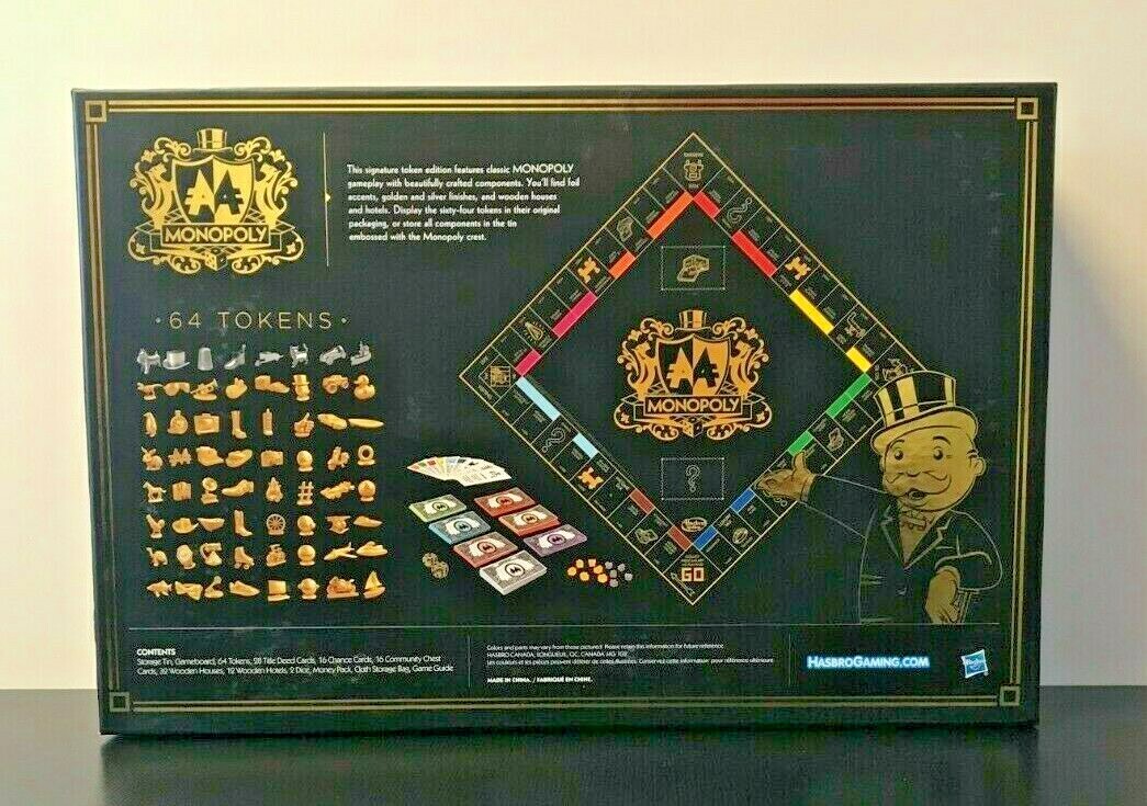 Hasbro Gaming C0729 MONOPOLY 64 Pieces Signature Token Edition