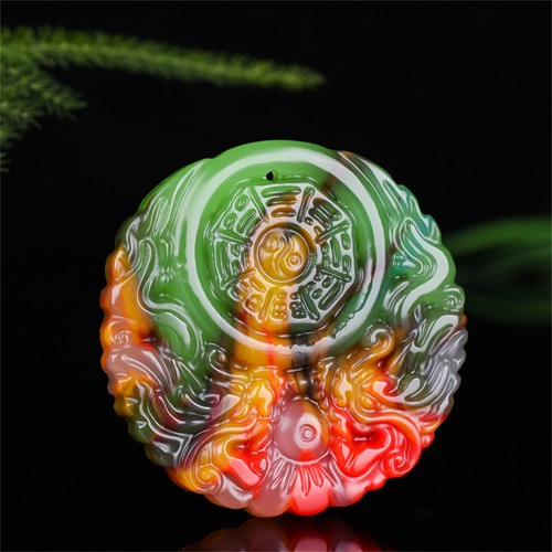 Collana con ciondolo drago di giada uomo charms collana naturale gioielli colorati regalo - Foto 11 di 28