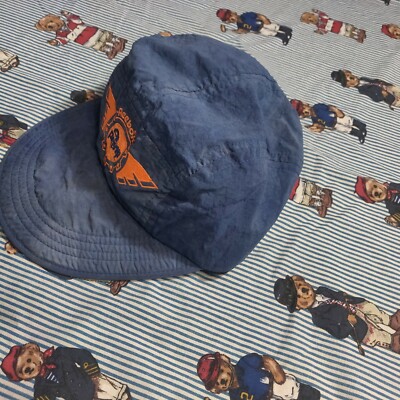 Vintage 90s Reebok The Pump Strapback 5-panel Hat Blue Orange long