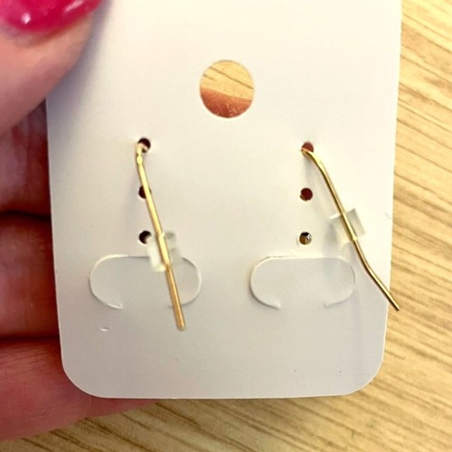 Goldtone Earrings Featuring Clear Rhinestones and Pearly Pink Beads on Goldtone - Picture 3 of 3