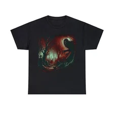 Unisex Adult T Shirt Intense Nightmares Horror Streetwear Graveyard Shadows Tee