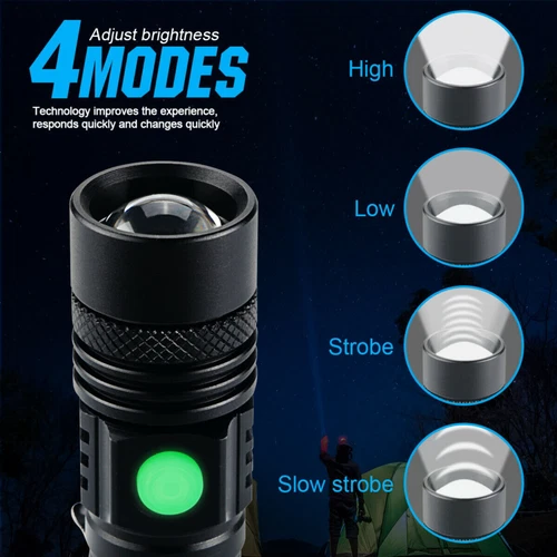 Super Bright 90000LM LED Tactical Flashlight Zoomable With Rechargeable Battery - Picture 7 of 10