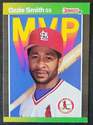 1989 DONRUSS BASEBALL MVP OZZIE SMITH # BC-14 - NO (.) AFTER INC