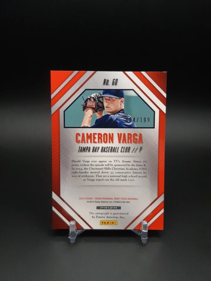 2014 Panini Prizm Perennial Draft Picks Press Proof /199 Cameron Varga #60 Auto - Image 2 of 2