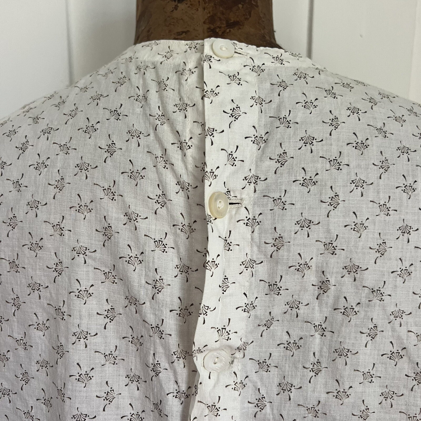 Antique Victorian  Floral Calico Print Dress Over… - image 13