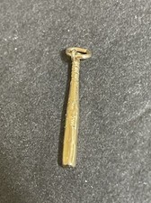 14K SOLID YELLOW GOLD BASEBALL BAT CHARM PENDANT 1.6 GRAMS