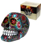 Sugar Skull Ornament Home Decor Day Of The Dead Floral Print Gothic Pagan Wiccan