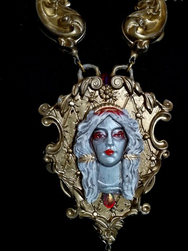 collana pendaglio barocco art deco nouveau oro argento gioielli donna pendente - Picture 8 of 24