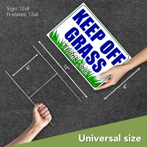 3 PC Keep off Grass Sign with Stake - 8 X 12 Double Sided Coroplast Do Not Walk - Picture 3 of 12