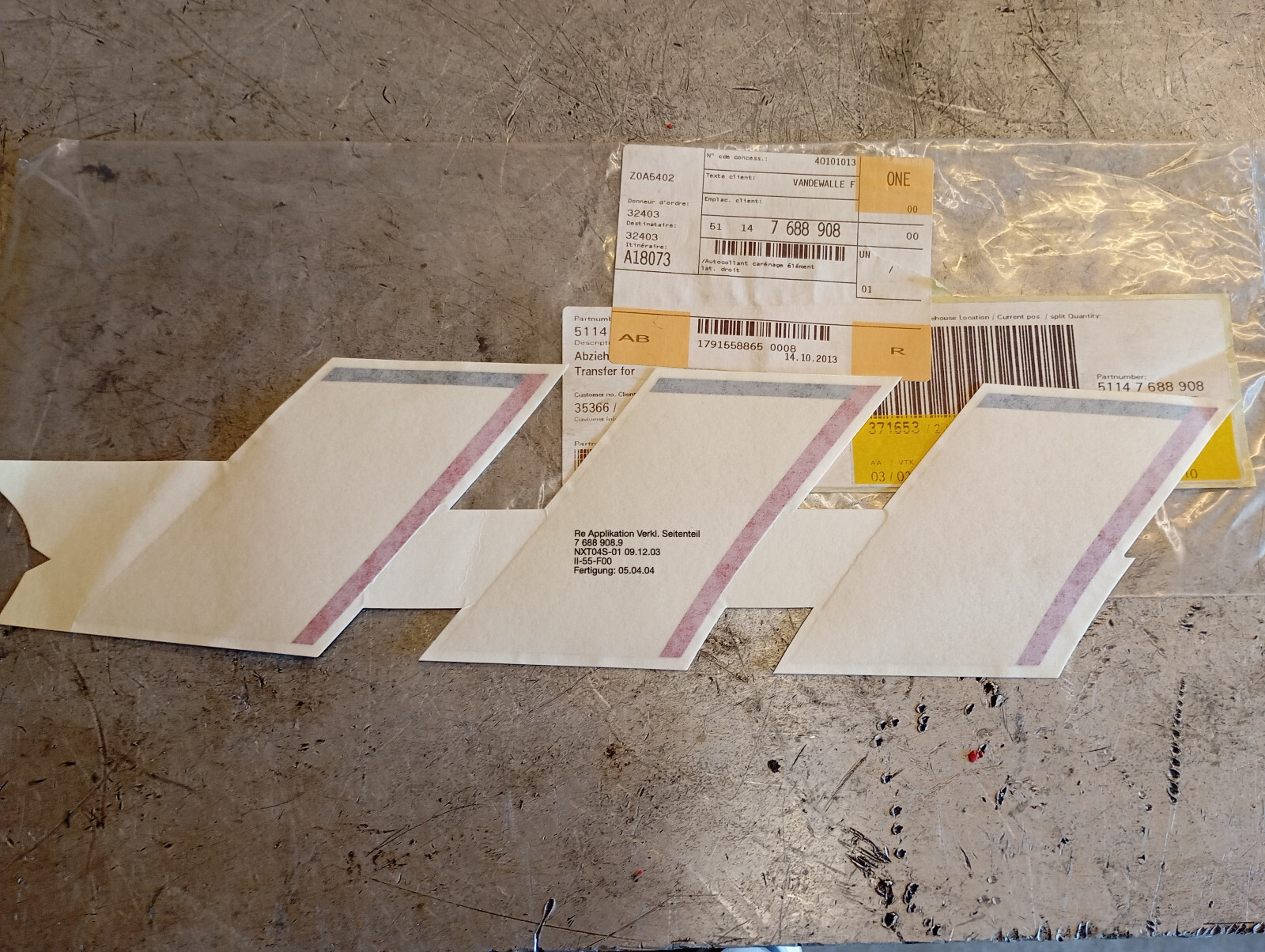 Autocollant de carénage latéral droit BMW R1100S d'origine de 1996 à 2005