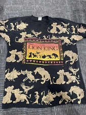 Vintage 90s XL Disney Lion King RARE All Over Print Movie Promo T-Shirt NL