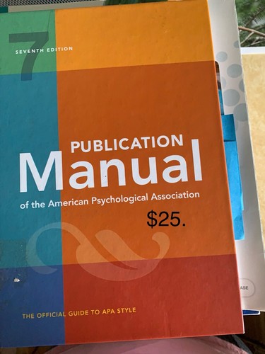 textbook isbn-13: 978- 1433832154 Publication Manual of the American Psych.