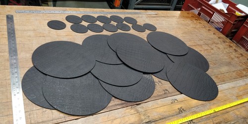 24x Black Reptile Print ButtSplit Leather COASTERS, 2.5mm Thick LOT A 124 - Picture 6 of 12