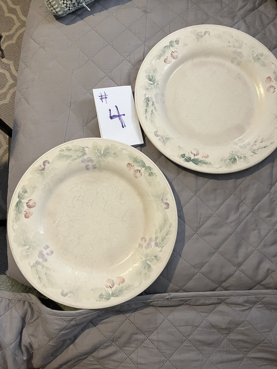 pfaltzgraff jamberry Dinner Plates 11 1/8” Used Pair; Lot Made In USA