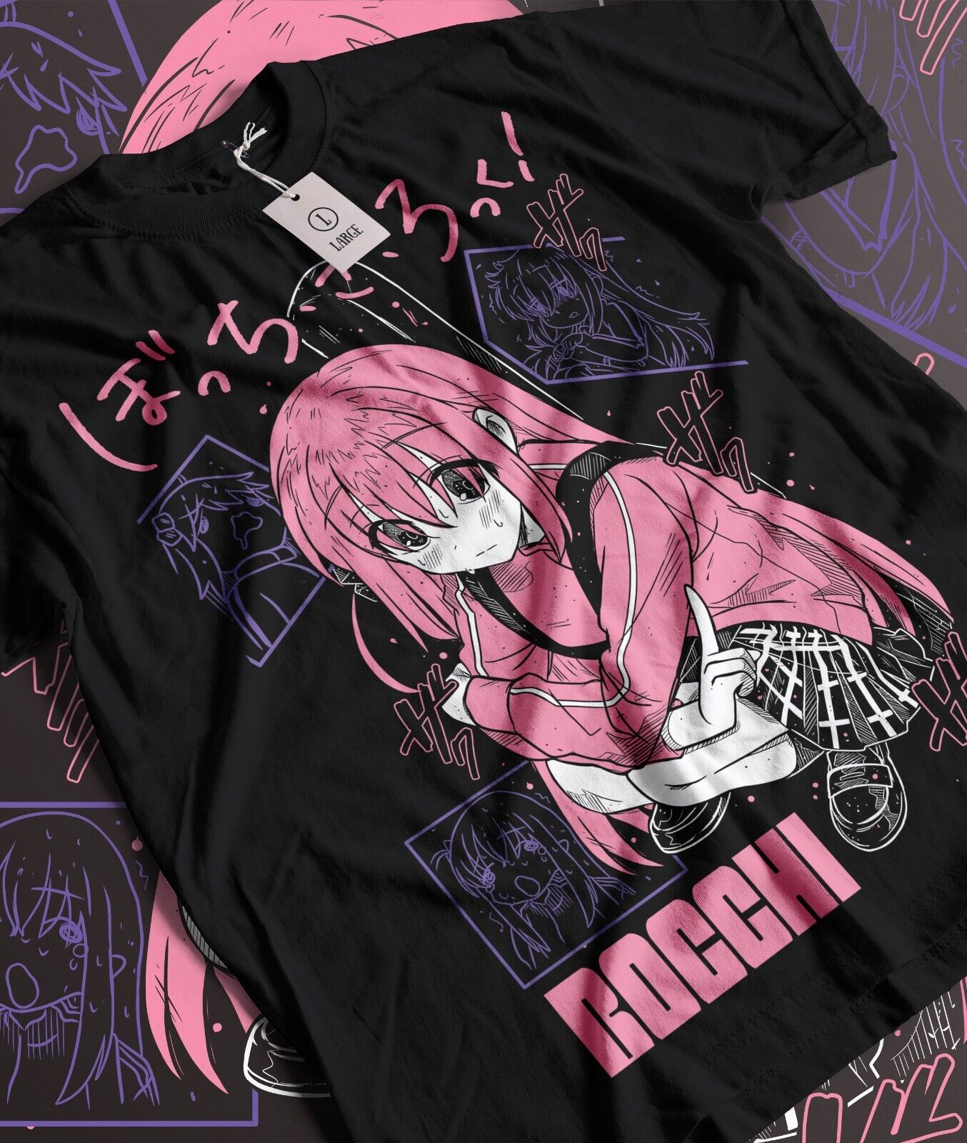  Cute Black And White Anime Manga Girl T-Shirt : Clothing, Shoes  & Jewelry