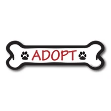 "Adopt" Dog Bone Car Magnet - 2x7" Dog Bone Auto Truck Fridge Decal Magnet