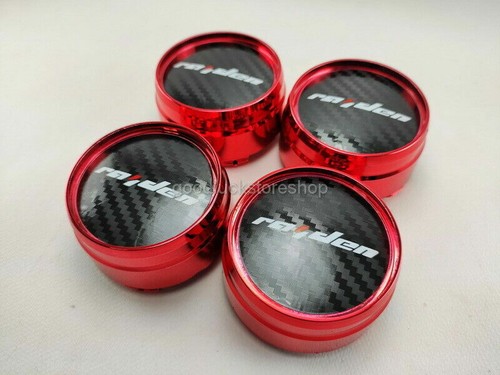 WHEEL CENTER HUB CAPS PROJECT D RED RAIDEN 64mm. Parts For Lenso Spec F E Racing - Picture 4 of 9