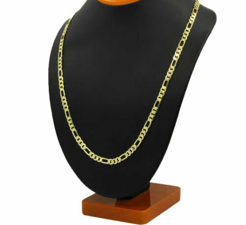 Massiv 1,5 mm 14K Gelbgold Italien Figaro Kette Glied Anhänger Halskette 20 Zoll - Bild 3 von 4