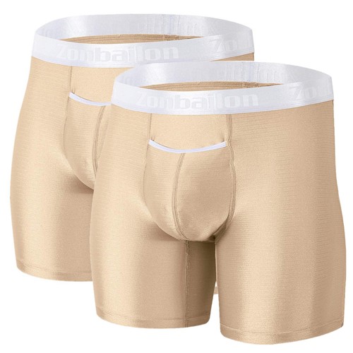 ZONBAILON Men's Underwear High Elastic Bright Nylon Comfort Extended Boxer Set - Imagen 2 de 12