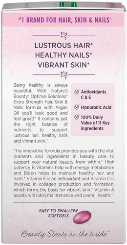 Nature's Bounty Extra Strength optimale Lösungen Haare, Haut & Nägel 150 Softgels - Bild 3 von 7