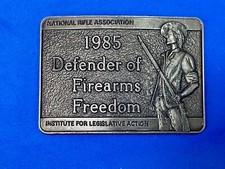1985 Defender Of Firearms Freedom Institute Legislative Action Nra Belt Buckle