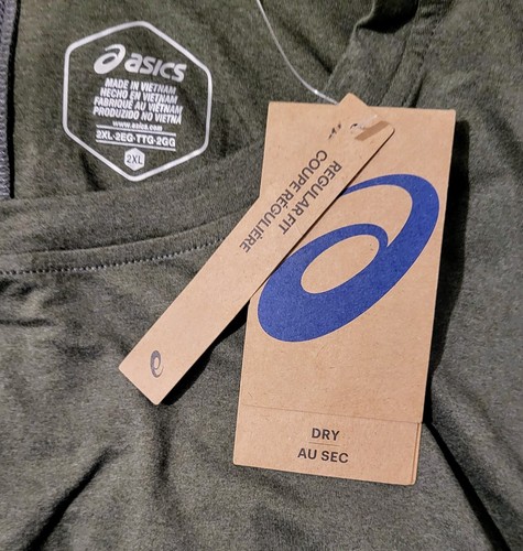 Asics, Men-2XL, S/S Hthr Tech Top, Olive - Picture 7 of 8