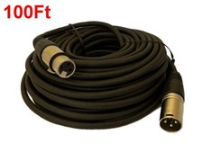 100Ft Premium Shielded XLR 3Pin Male Female Mic Audio Microphone Balanced Cable